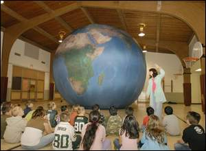 science assemblies, earth balloon