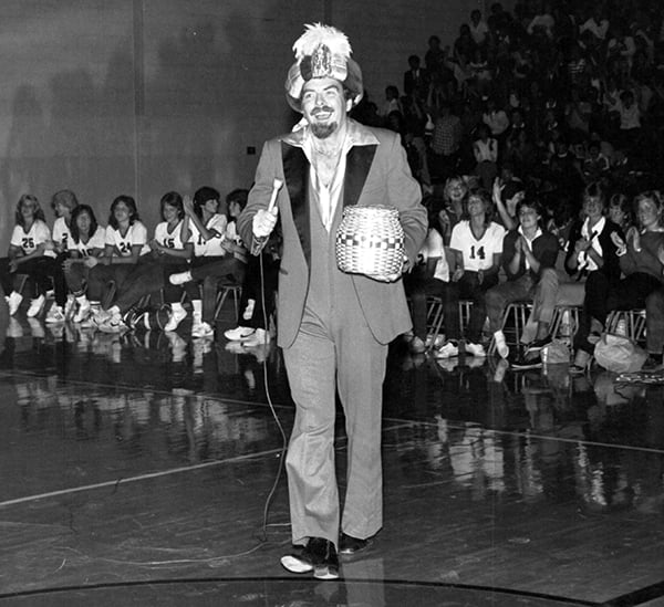Larry Thompson as Mr. Whoodini performing in the school in which he also taught