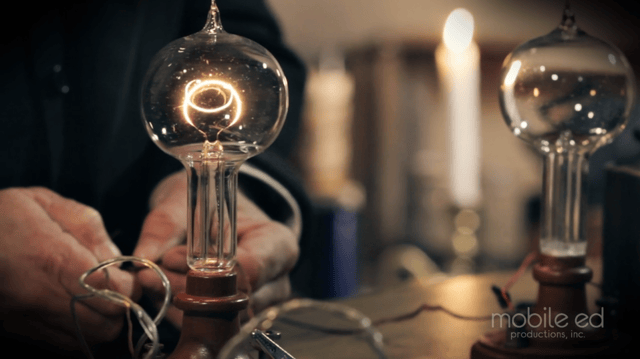 Thomas Edison Lightbulb and Candle